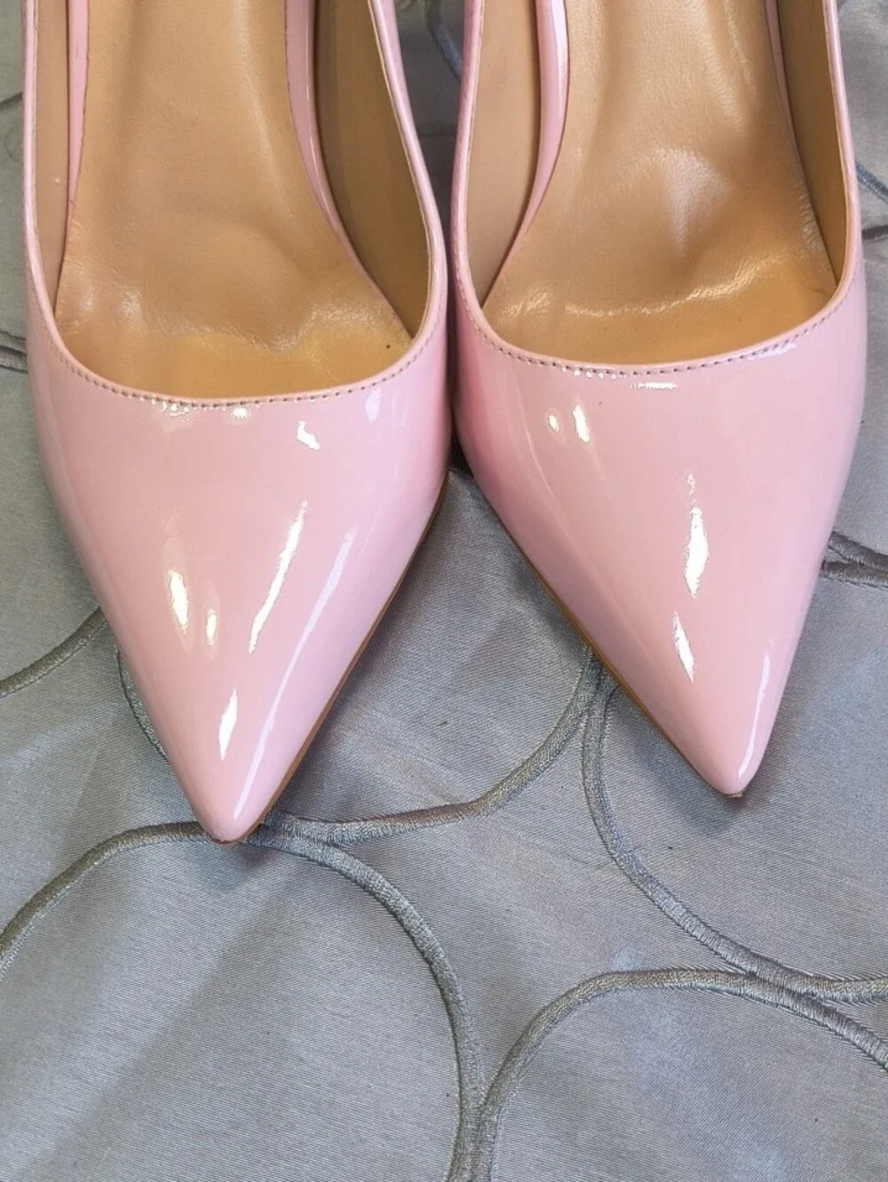 Pink Patent Pointed-Toe Stiletto Heels AC